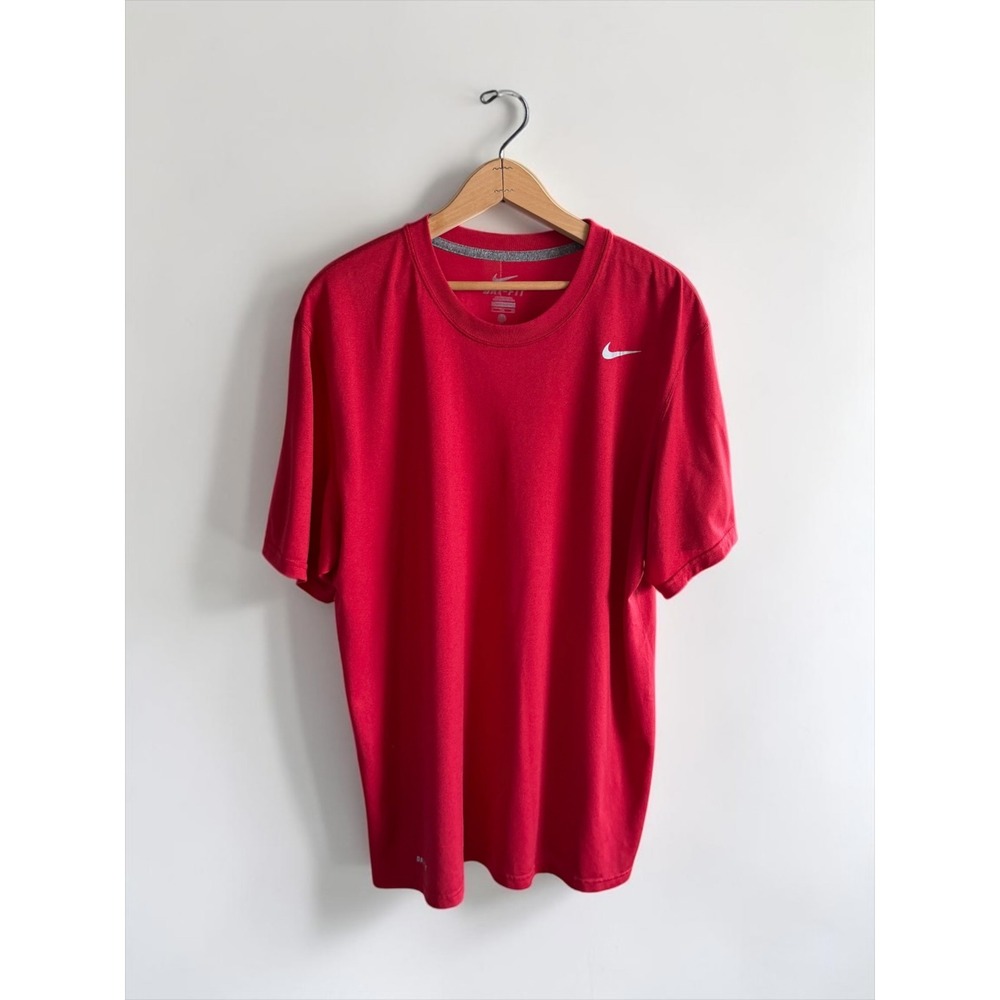 Nike Dri-FIT Mens XL Red Short Sleeve Training T-Shirt Activewear Gym Top